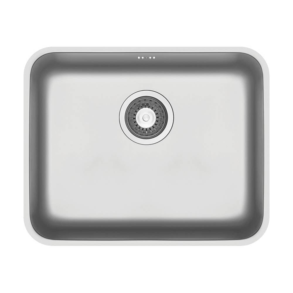 Swirl Kitchen Sink 1 Bowl Stainless Steel Grey Rectangular With Waste (W)524mm - Image 1