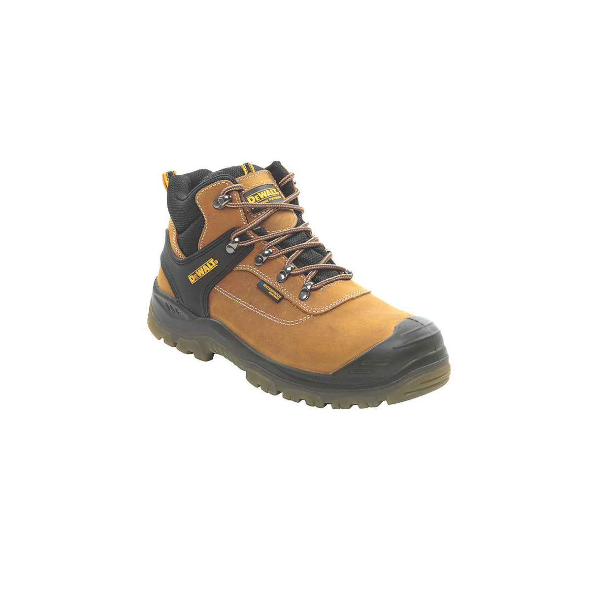 DeWalt Safety Boots Standard Fit Mens Tan Leather Waterproof Steel Toe Size 9 - Image 1