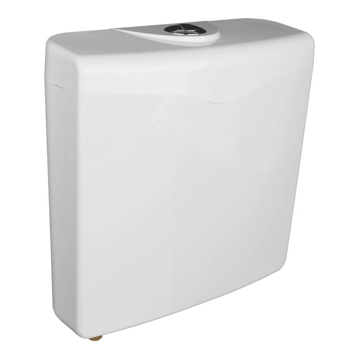Flomasta Toilet Exposed Cistern 6Ltr White Dual Flush Push Button Compact - Image 1