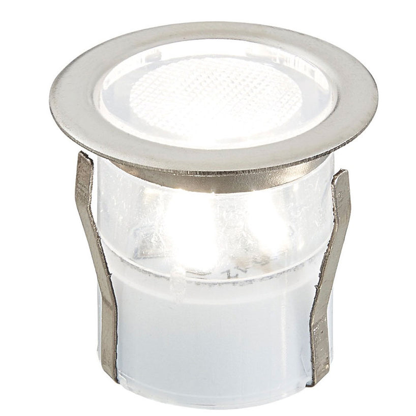 LED Deck Lights Cool White Chrome Outdoor Garden Modern Recessed Pack Of 10 - Image 2
