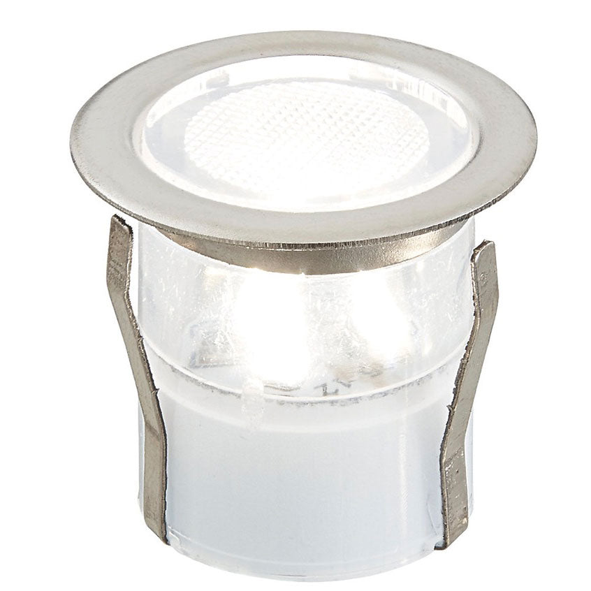LED Deck Lights Cool White Chrome Outdoor Garden Modern Recessed Pack Of 10 - Image 2