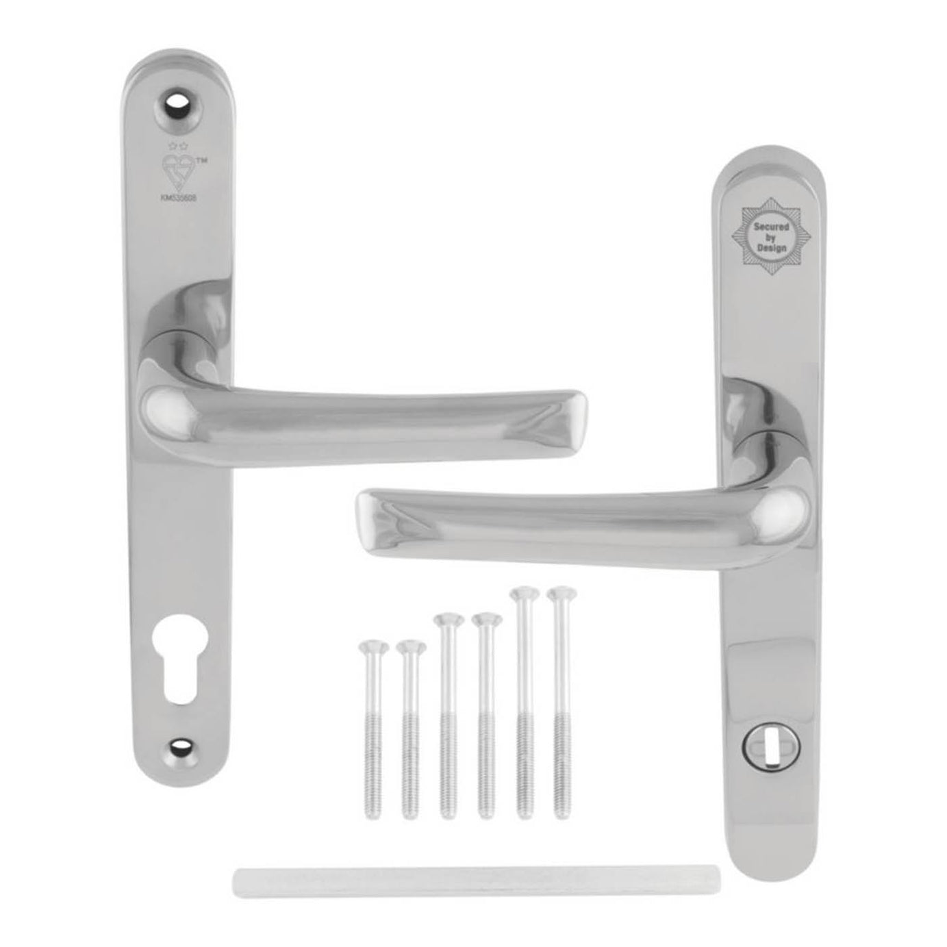 Smith And Locke Door Handles Pair Polished Chrome Euro Profile Internal External - Image 2