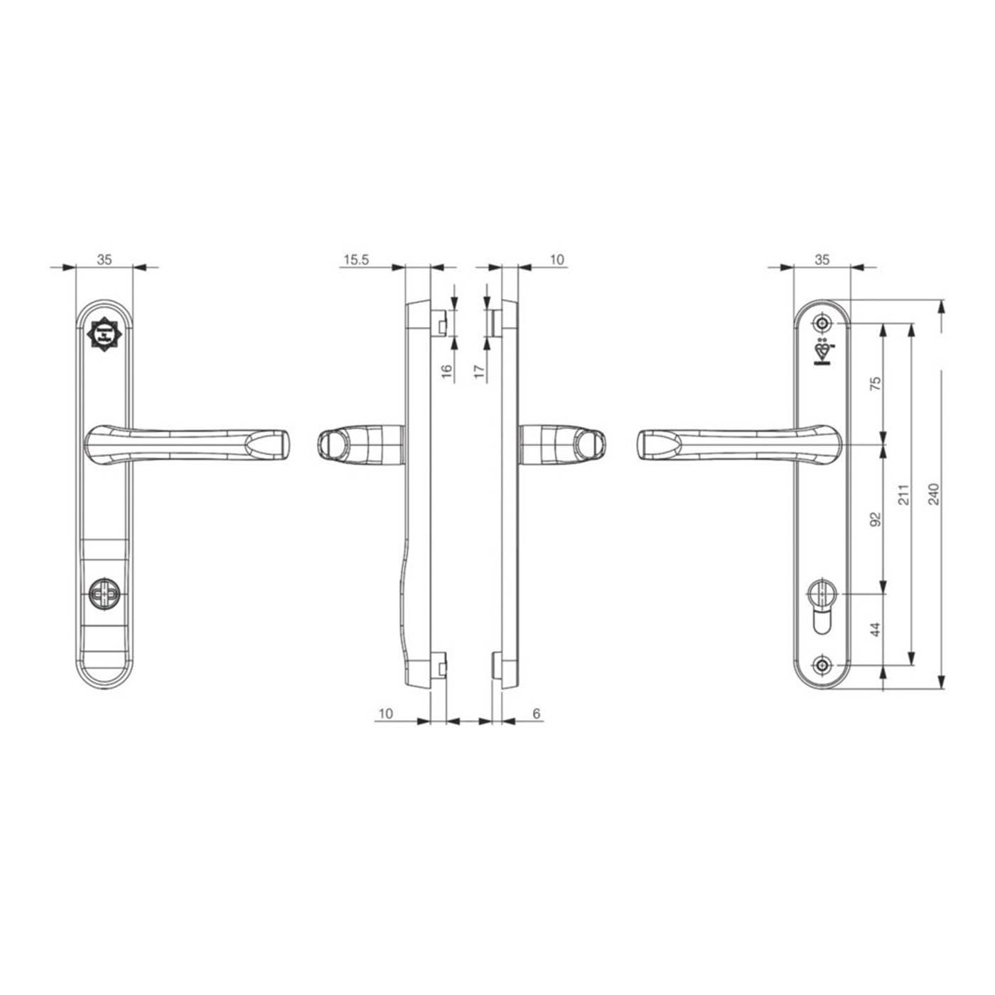 Smith And Locke Door Handles Pair Polished Chrome Euro Profile Internal External - Image 3