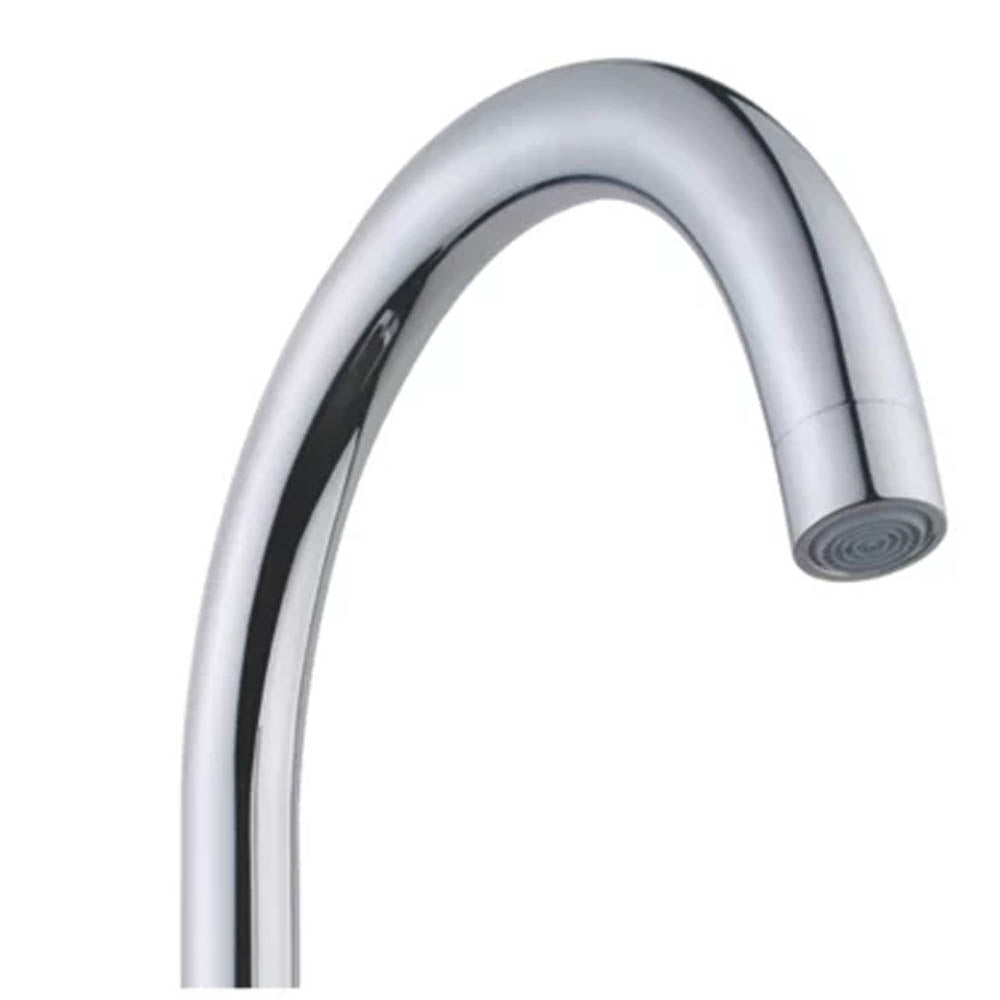 Kitchen Mixer Tap Chrome Dual Twin Lever Bridge Deck-Mounted Swivel Spout - Image 2