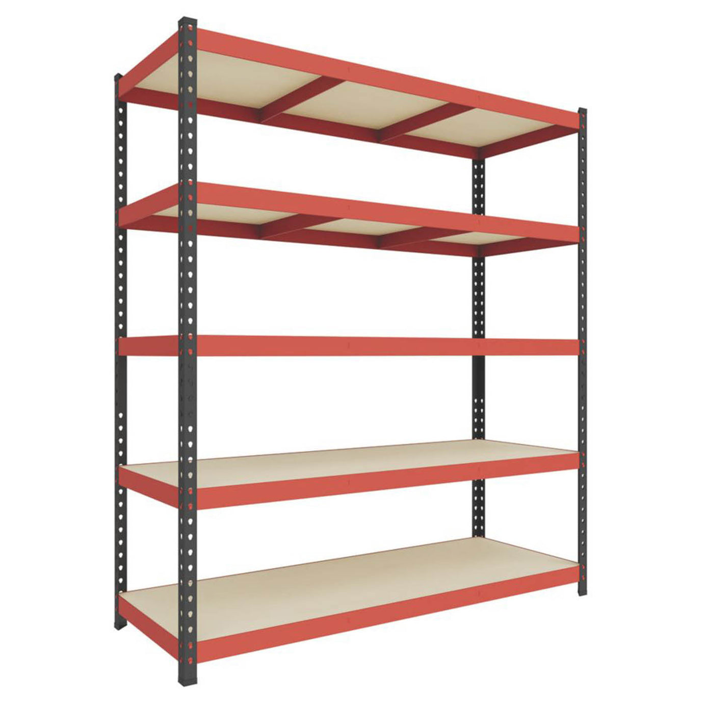 Shelving Unit 5-Tier Metal Garage Storage Shelves Racking Heavy Duty 180x160cm - Image 1