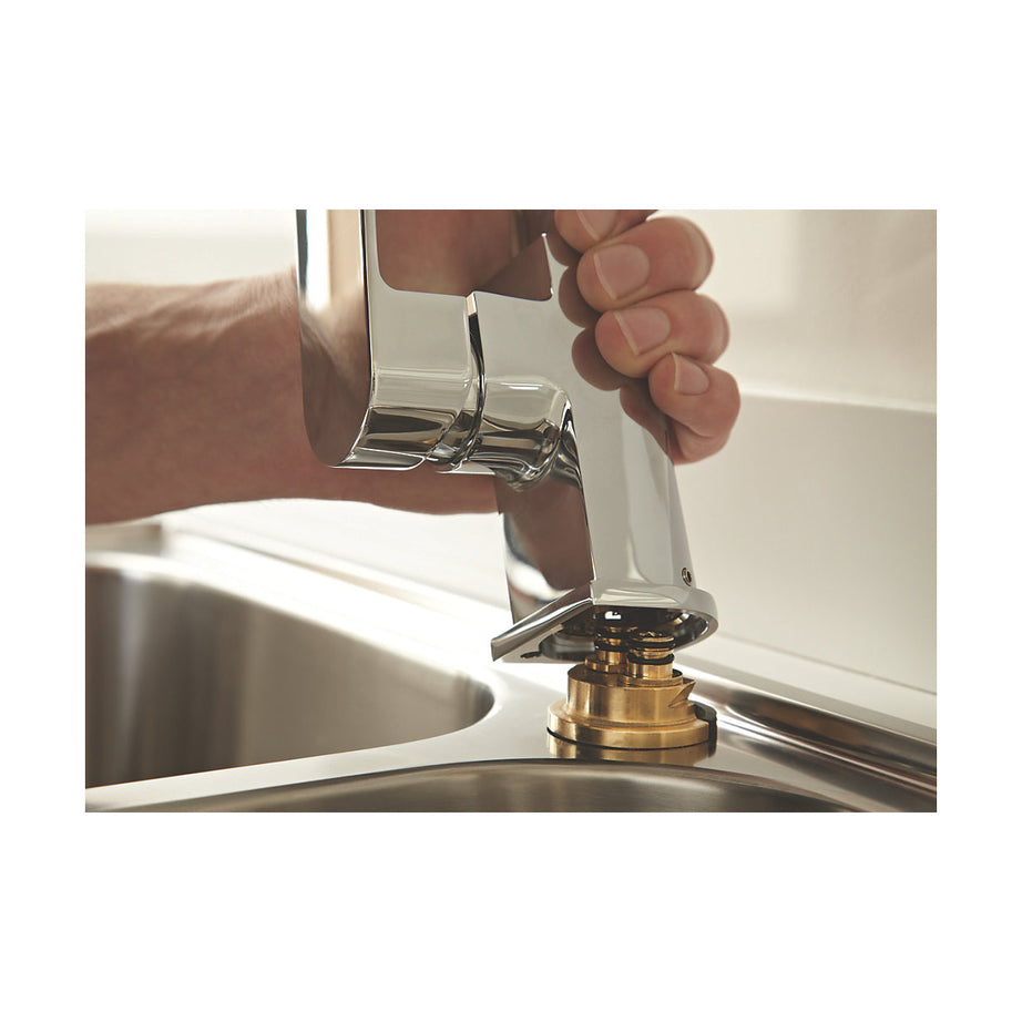 Bristan Kitchen Tap Mono Mixer Chrome Double Lever Ceramic Disc Modern Faucet - Image 2