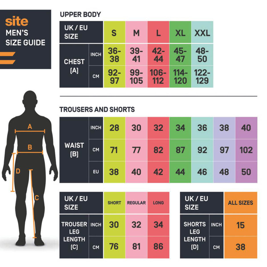 Site Work Trousers Mens Slim Fit Black Breathable Multi Pockets 40"W 32"L - Image 2