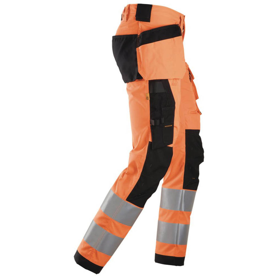 Snickers Hi-Vis Work Trousers 6243 Reflective Orange Slim Fit 35" W 32" L - Image 2