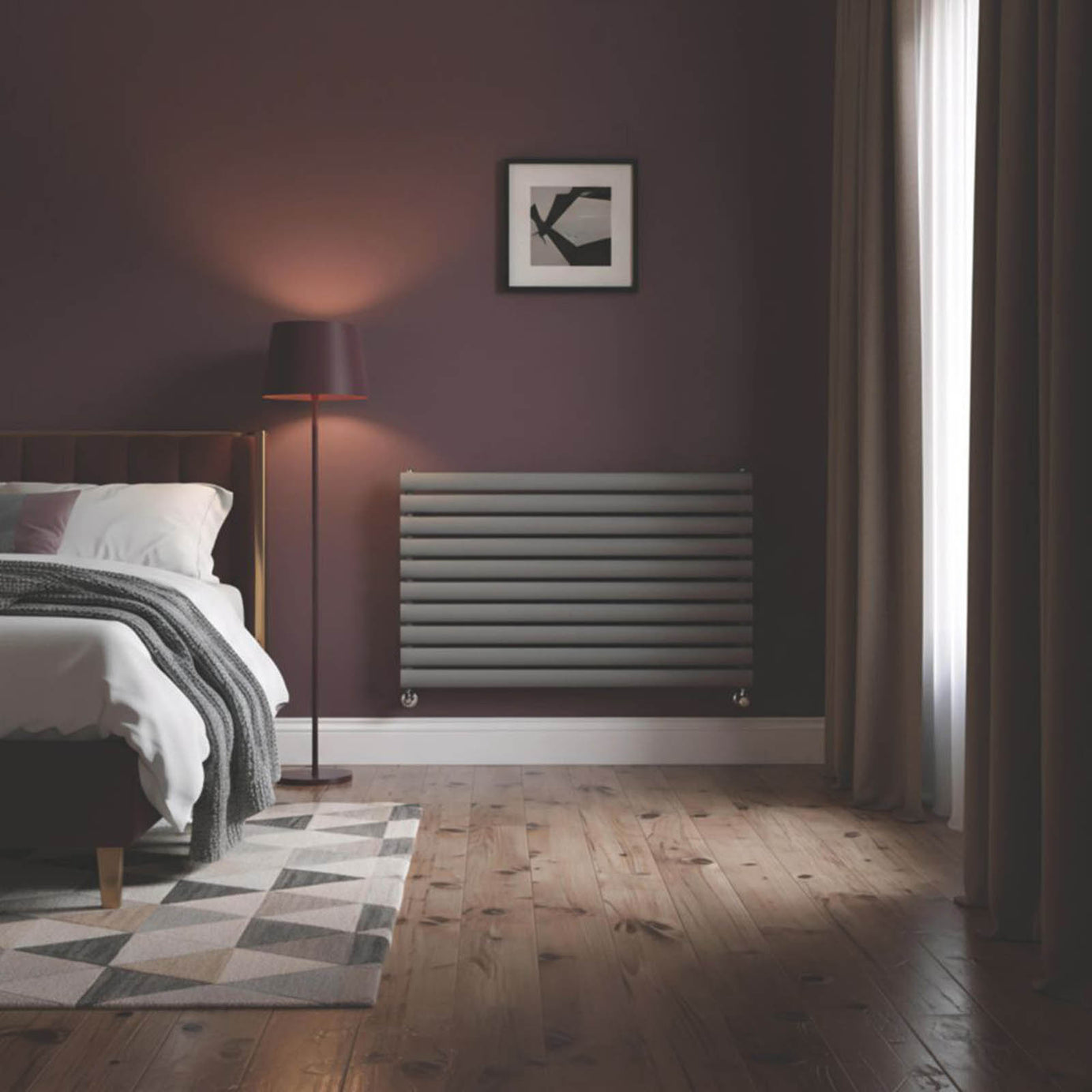 Flomasta Designer Radiator 2626BTU Anthracite Horizontal Single Panel 60x120cm - Image 2