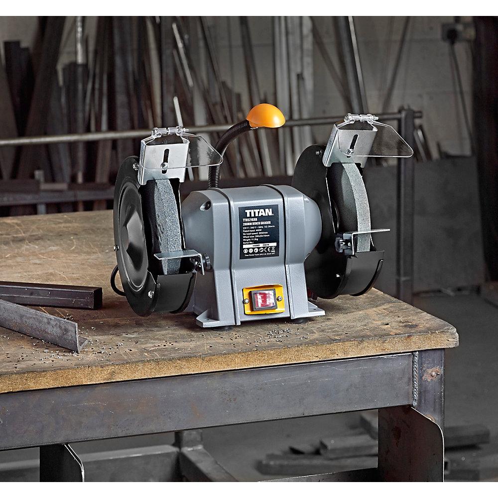 Titan Bench Grinder Electric TTB521GRB Brushless LED Eye Shields 200mm 400W 240V - Image 2