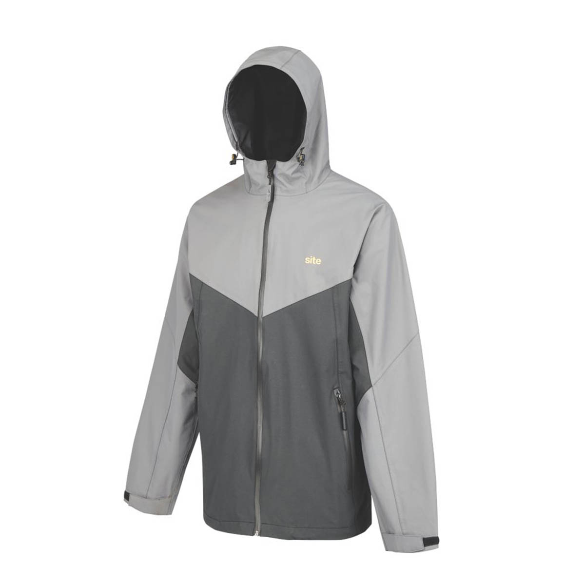 Site Mens Jacket Windproof Black Grey Messner Adjustable Hood X Large 54" Chest - Image 1