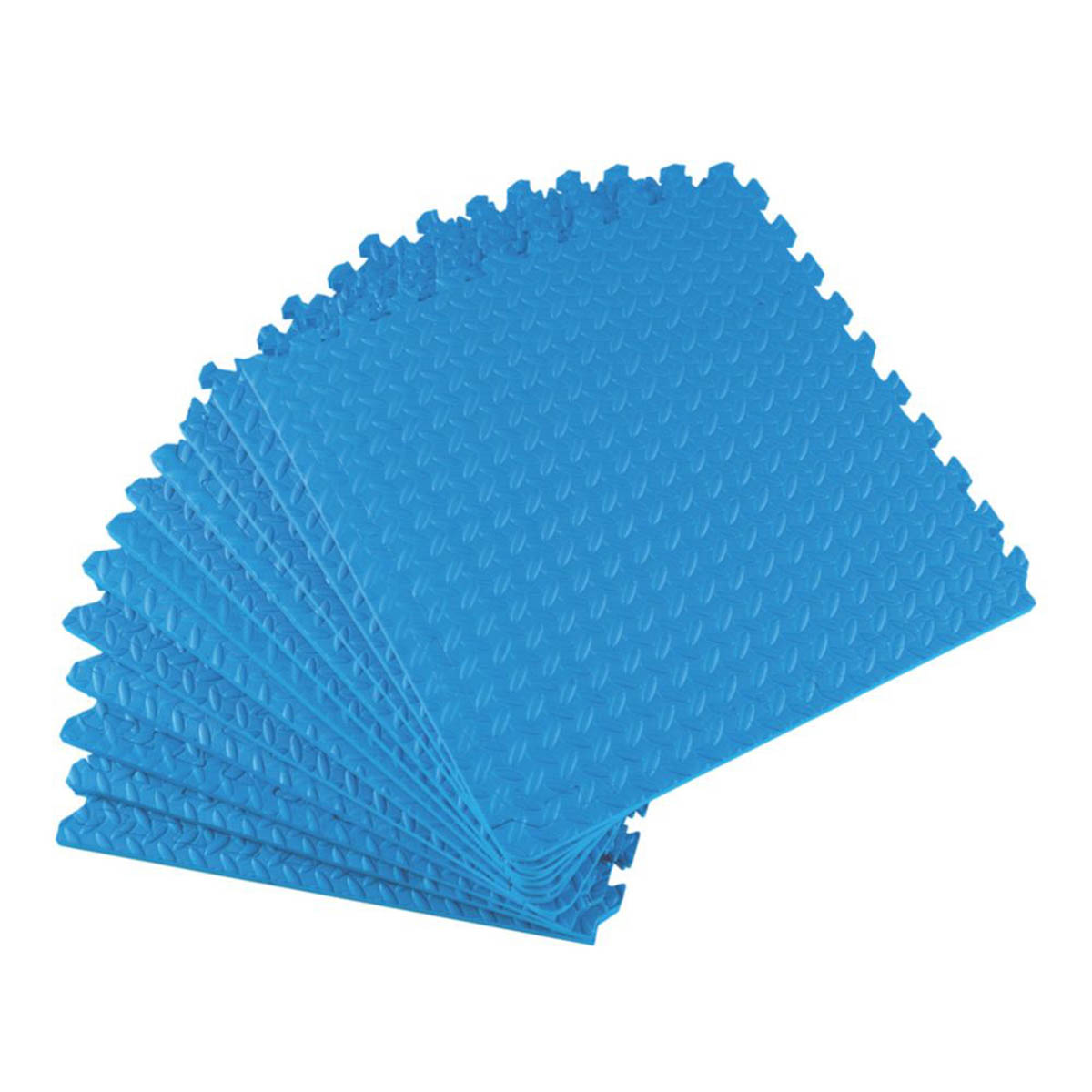 Essentials Interlocking Floor Tiles Blue Anti Slip Impact Resistant 10mm 12 Pack - Image 1