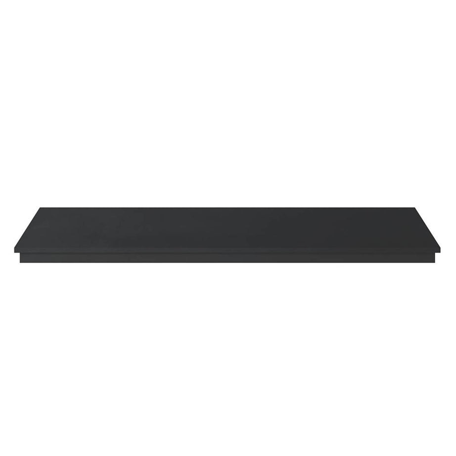 Fireplace Protective Hearth Mat Black Electric Stove MDF Rectangle 38 x 80cm - Image 2