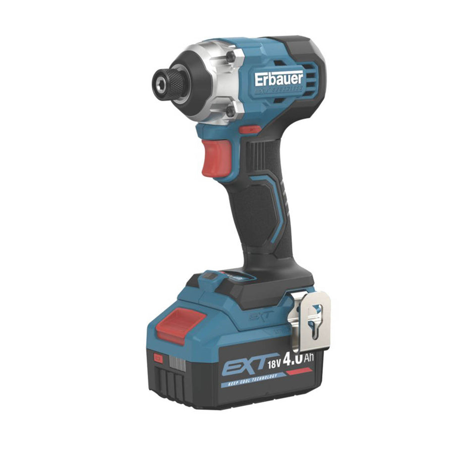 Erbauer Impact Driver 18V 4.0Ah Li-Ion ERI1093IPD Brushless Soft Grip Compact - Image 2