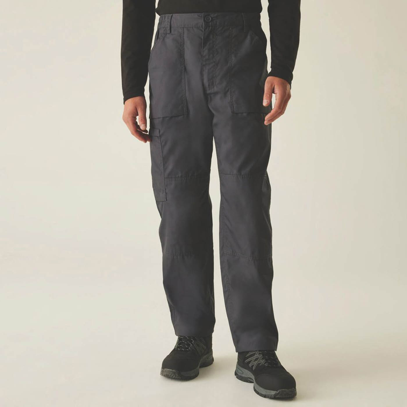 Regatta Work Trousers Mens Regular Fit Grey Stretch Multi Pockets Cargo 42W 29L - Image 2