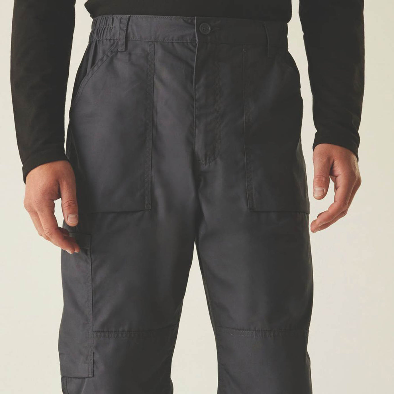 Regatta Work Trousers Mens Regular Fit Grey Stretch Multi Pockets Cargo 42W 29L - Image 3