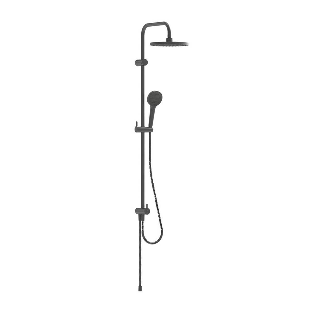 Swirl Overhead Shower Kit Black Stainless Steel Single Spray Pattern Round - Image 2