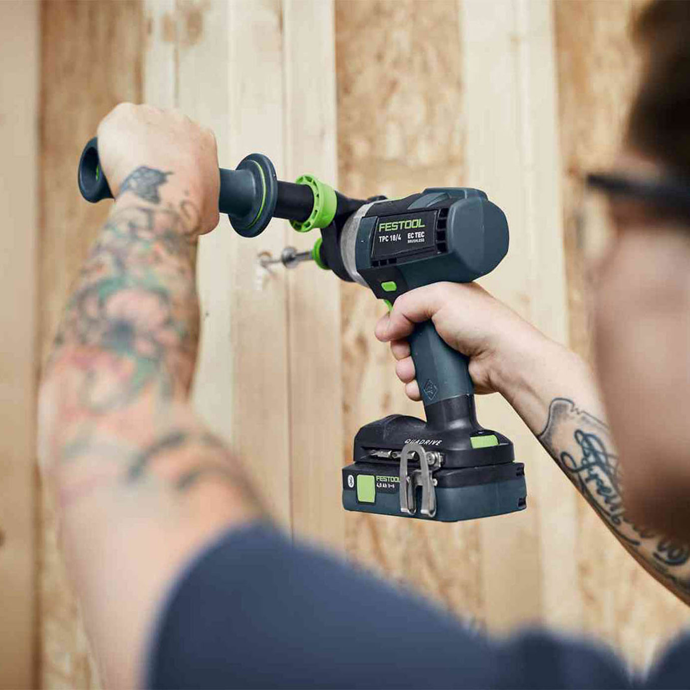 Festool Percussion Drill Angle Grinder Circular Saw Tool Set 18V 2x5.0Ah - Image 6