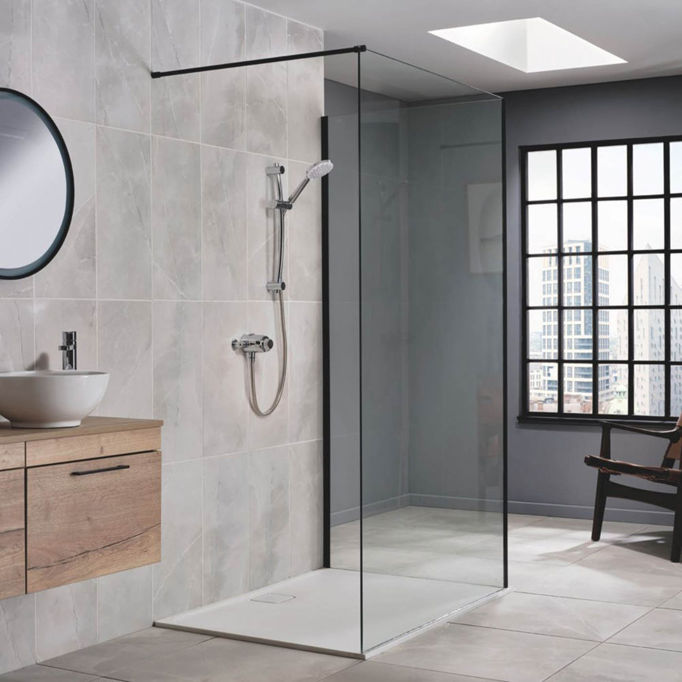 Triton Thermostatic Mixer Shower Concentric 5 Spray Patterns Silver Round Modern - Image 3