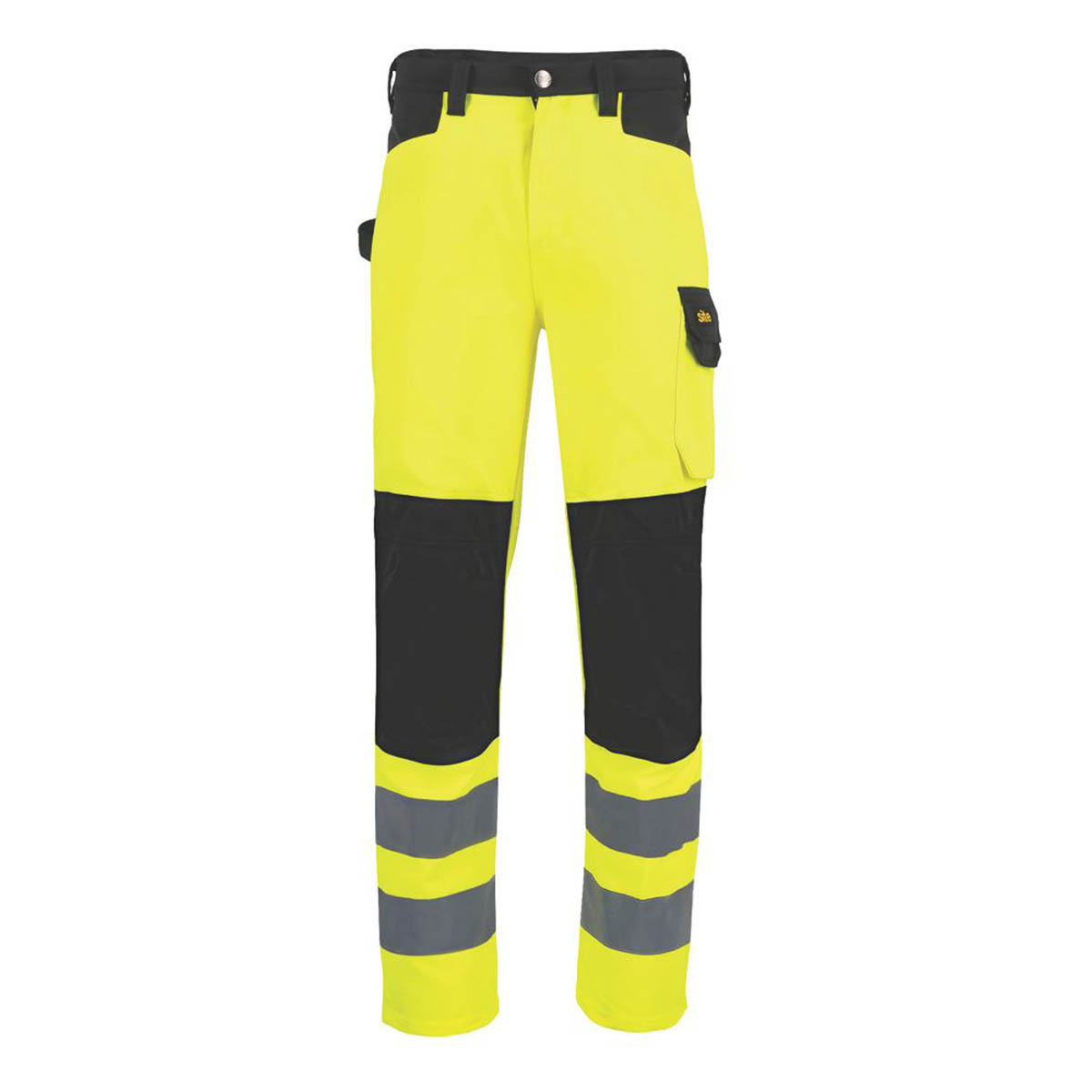 Site Hi-Vis Work Trousers Mens Ovett Regular Fit Yellow Black Reflective 36W 32L - Image 2