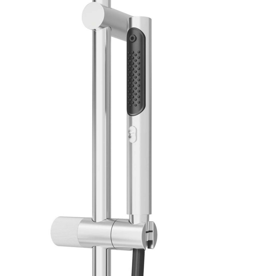 Swirl Shower Kit Stainless Steel Chrome Round Head 2-Spray Patterns Modern - Image 3