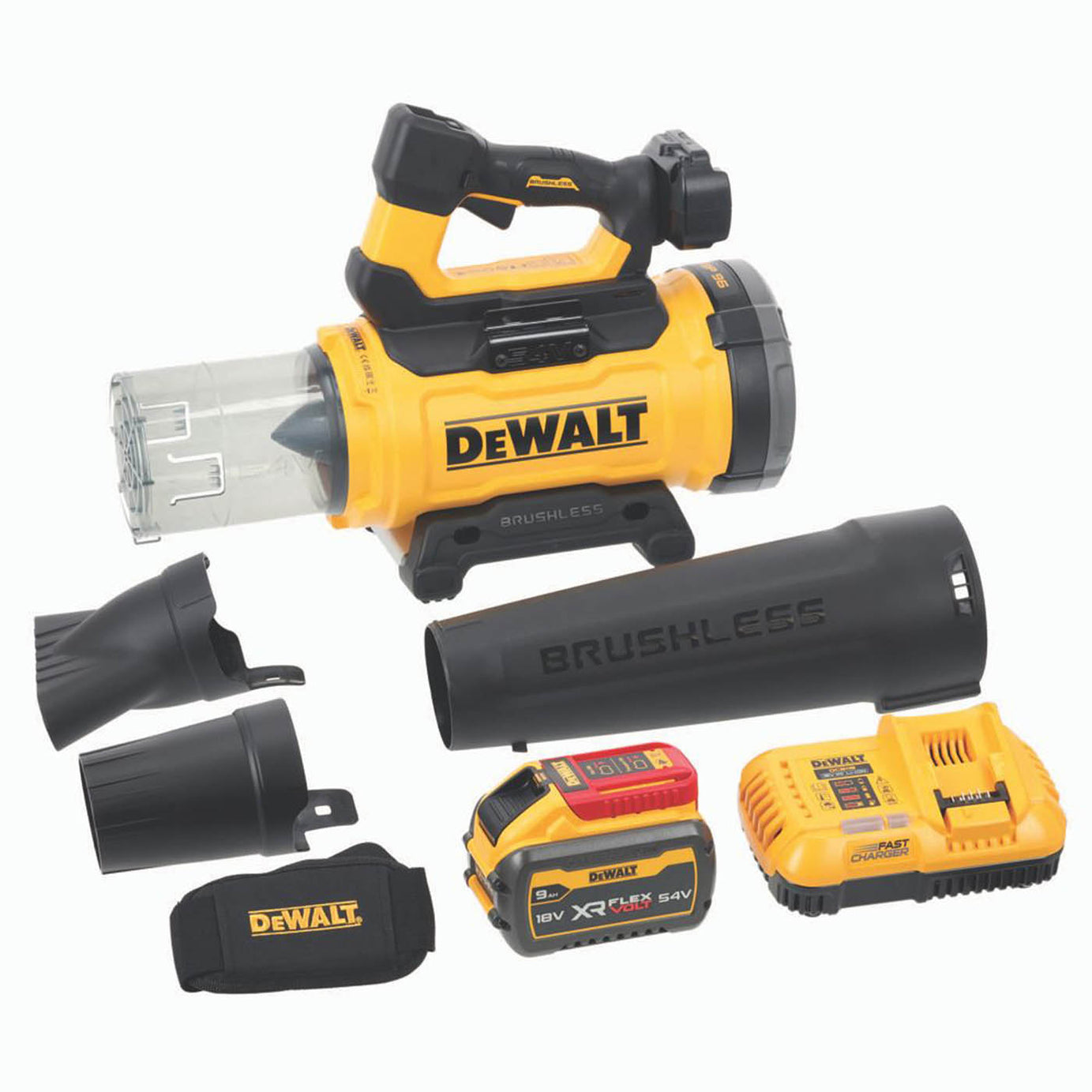 DEWALT Cordless Axial Leaf Blower DCMBL777X1-GB  54V 1 x 9Ah Li-Ion XR FlexVolt - Image 1
