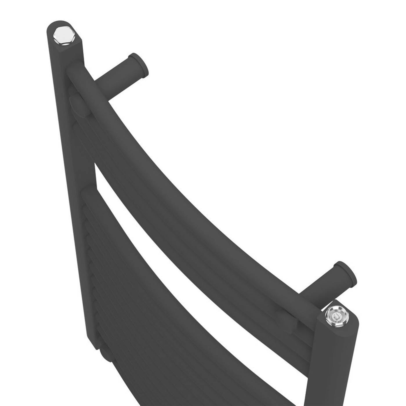 Flomasta Towel Rail Radiator Black Curved Bathroom Warmer Ladder H80xW50cm - Image 3