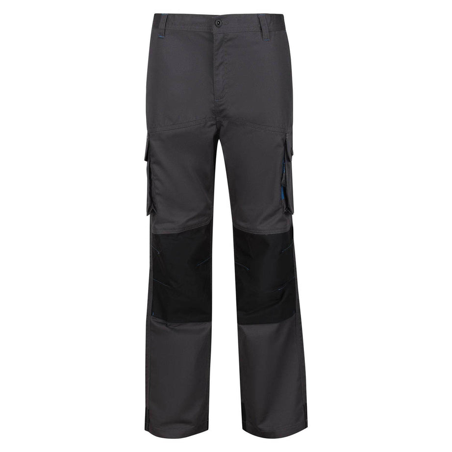 Mens Work Trousers Cargo Black Comfort Durable Part-Elasticated Waist 30" - Image 1