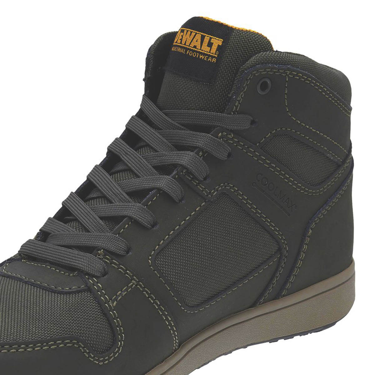 DeWalt Safety Boots Mens Standard Fit Olive Leather Composite Toe Shoes Size 10 - Image 3