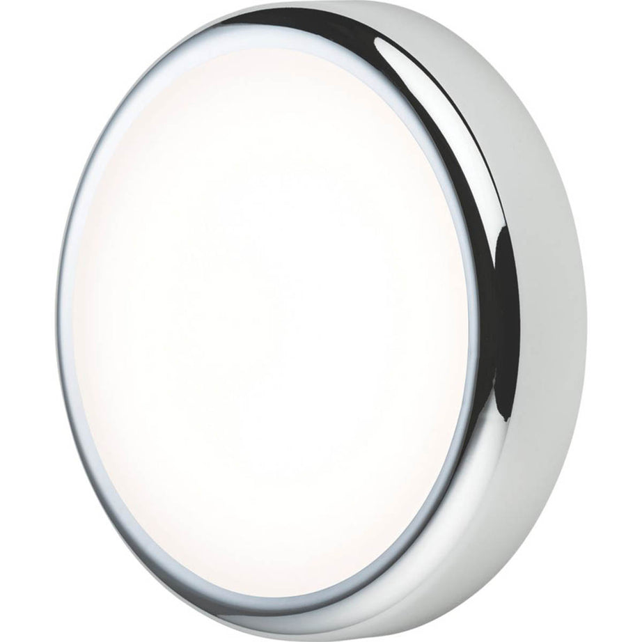 Bulkhead LED Light CCT Adjustable Light Colour Round Chrome Indoor Outdoor 9W - Image 1
