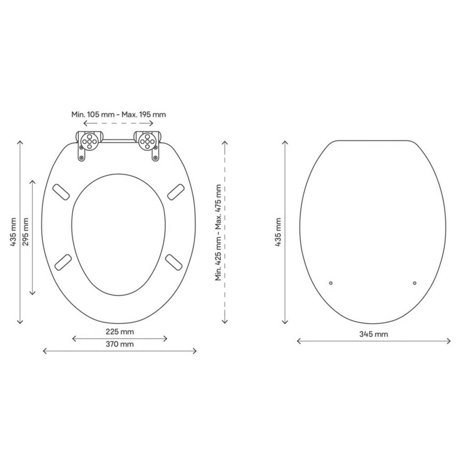 Toilet Seat Moulded Soft-Close Wood Sea Blue Adjustable Round Bottom Fix - Image 6