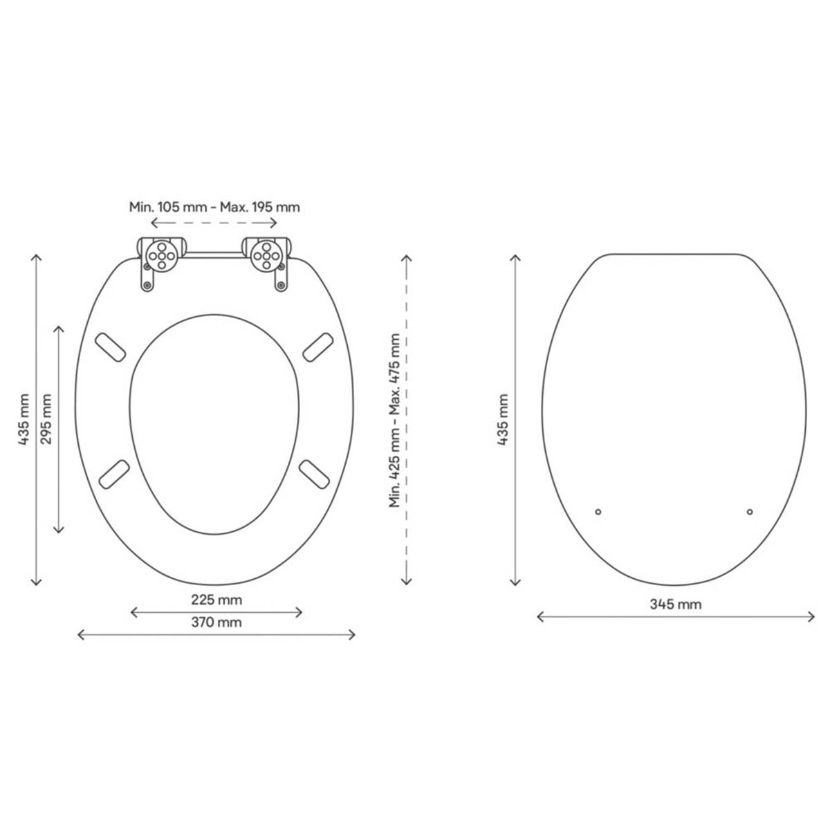 Toilet Seat Moulded Soft-Close Wood Sea Blue Adjustable Round Bottom Fix - Image 6