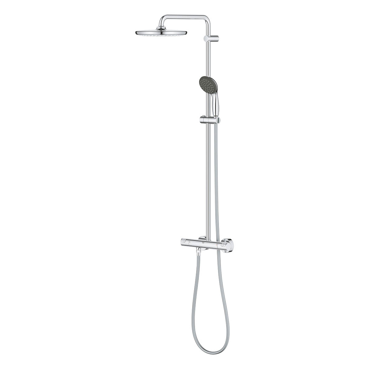 Bathroom Thermostatic Shower Mixer Chrome Twin Round Head 2 Spray Patterns - Image 3