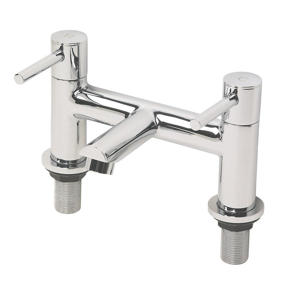 Swirl Essential Dual Lever Bath Filler Bathroom Taps Chrome-Plated - Image 1