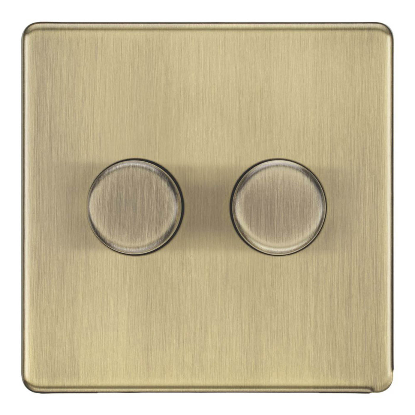 LAP LED Dimmer Light Switch LAP 2 Gang 2 Way Antique Brass Screwless Modern - Image 2