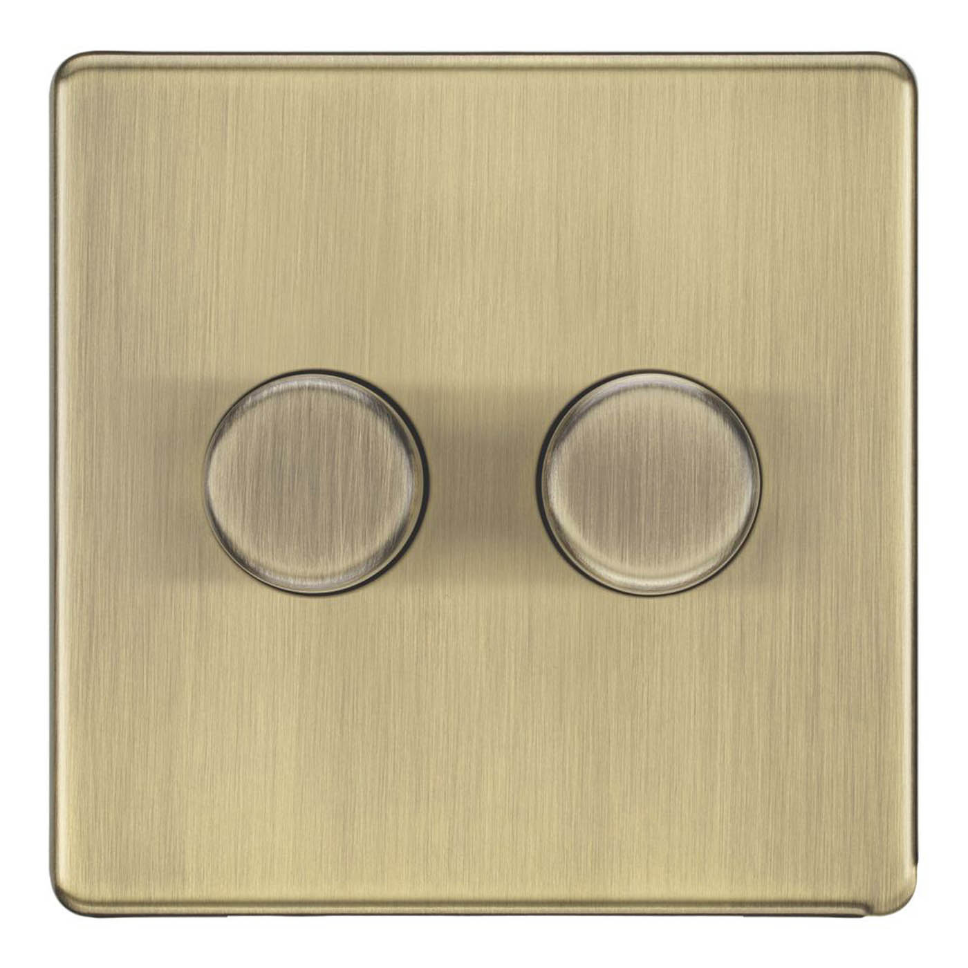 LAP LED Dimmer Light Switch LAP 2 Gang 2 Way Antique Brass Screwless Modern - Image 2