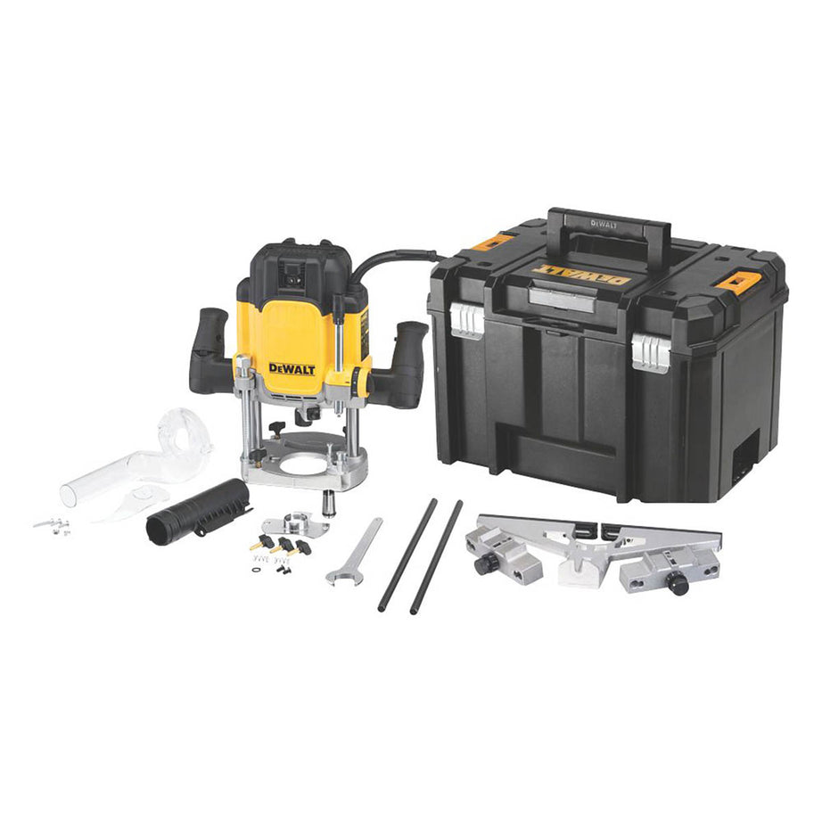 DeWalt Plunge Router Electric DWE625KT-GB Heavy Duty 1/2" Variable Speed 2300W - Image 1
