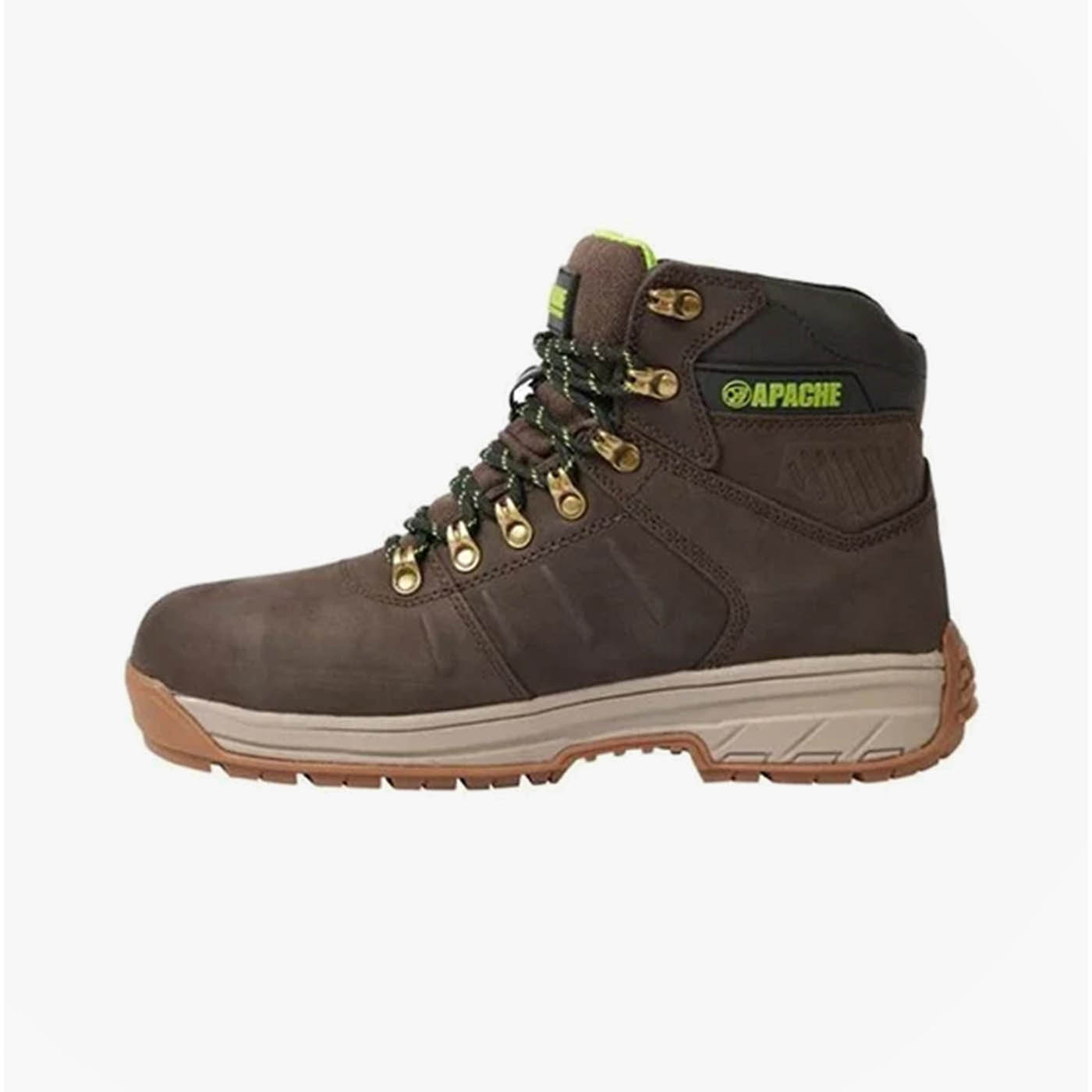 Apache Safety Boots Mens Standard Fit Brown Waterproof Aluminium Toe Size 10 - Image 3