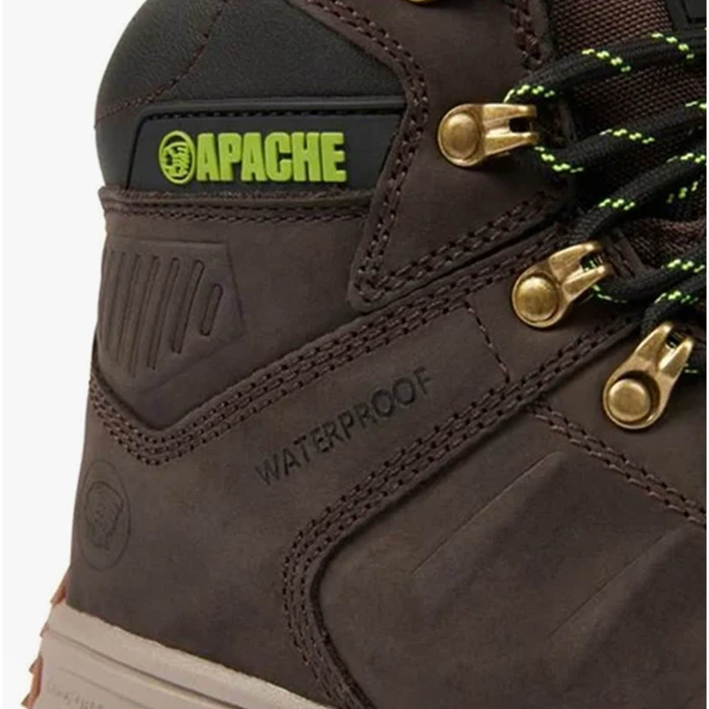 Apache Safety Boots Mens Standard Fit Brown Waterproof Aluminium Toe Size 10 - Image 5