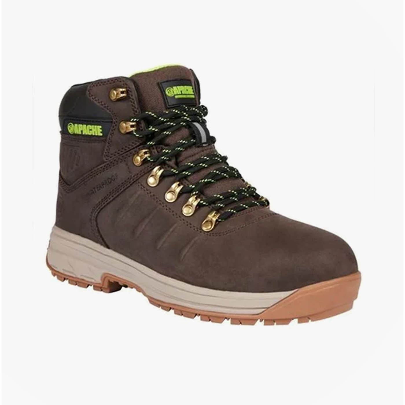 Apache Safety Boots Mens Standard Fit Brown Waterproof Aluminium Toe Size 10 - Image 8