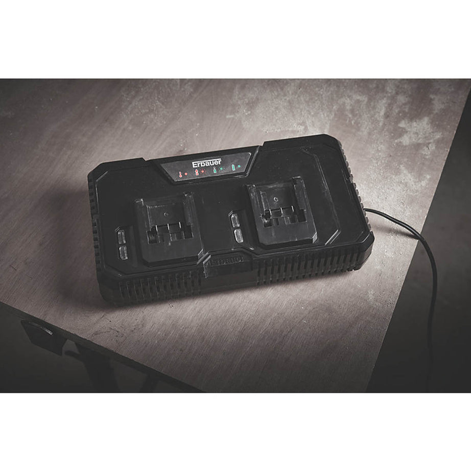Erbauer Dual Charger EMC18-Li 18V Li-Ion EXT Multi-Port Wall-Mounted LED - Image 3